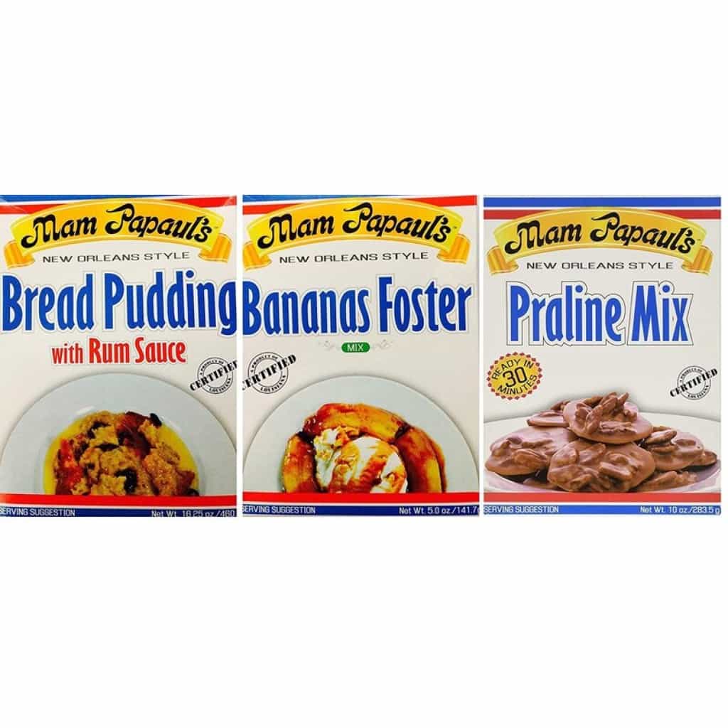 New Orleans Desserts Bundle - 1 each of Bread Pudding, Bananas Foster and Praline Dessert Mixes