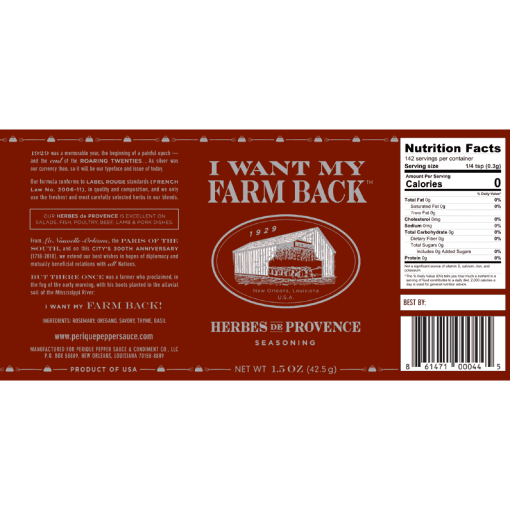 Perique I Want My Farm Back Herbs De Provence