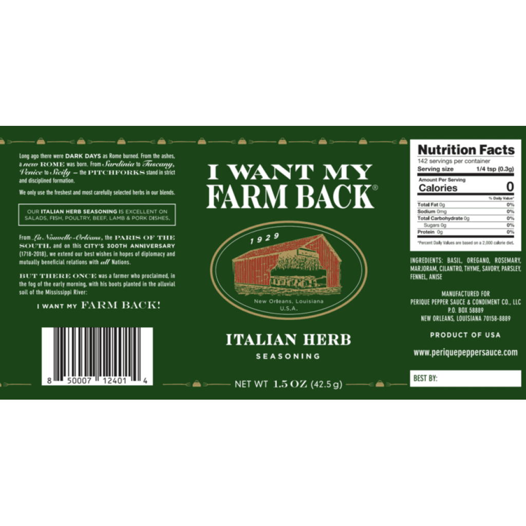 Perique I Want My Farm Back Italian Herb
