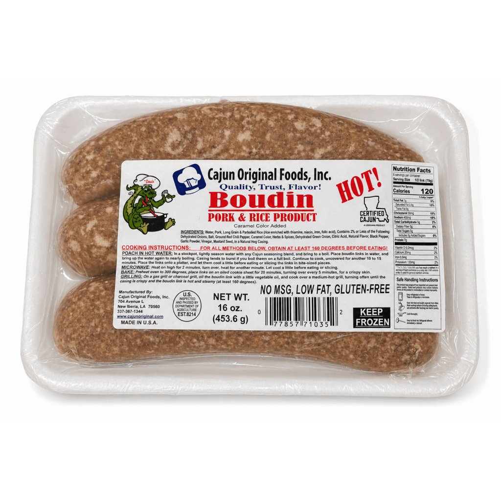 Cajun Original Pork Boudin Hot 1 lb