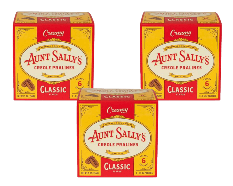 Aunt Sally's Creamy Classic Pralines – 6 Count Box (3 Pack)