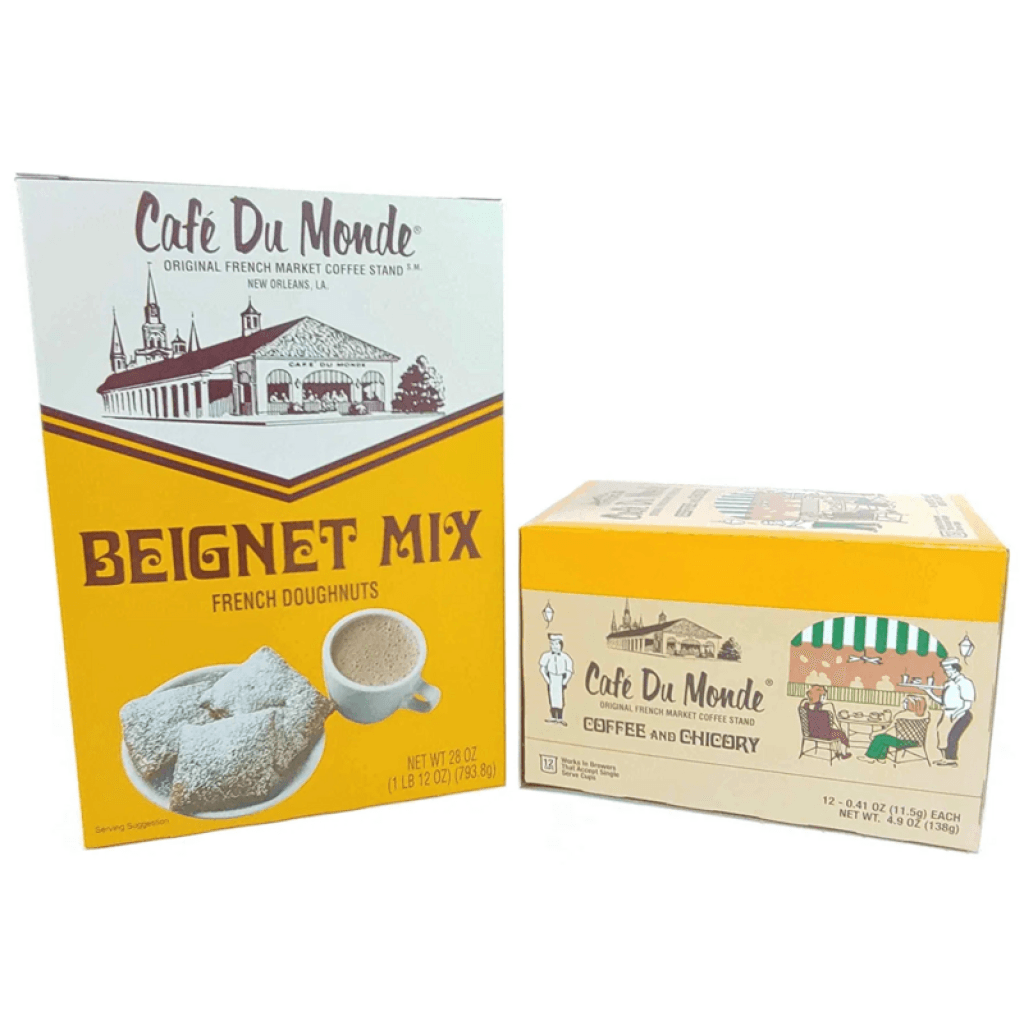 Cafe du Monde Beignet Mix And Single Serve Coffee & Chicory Boxed Set