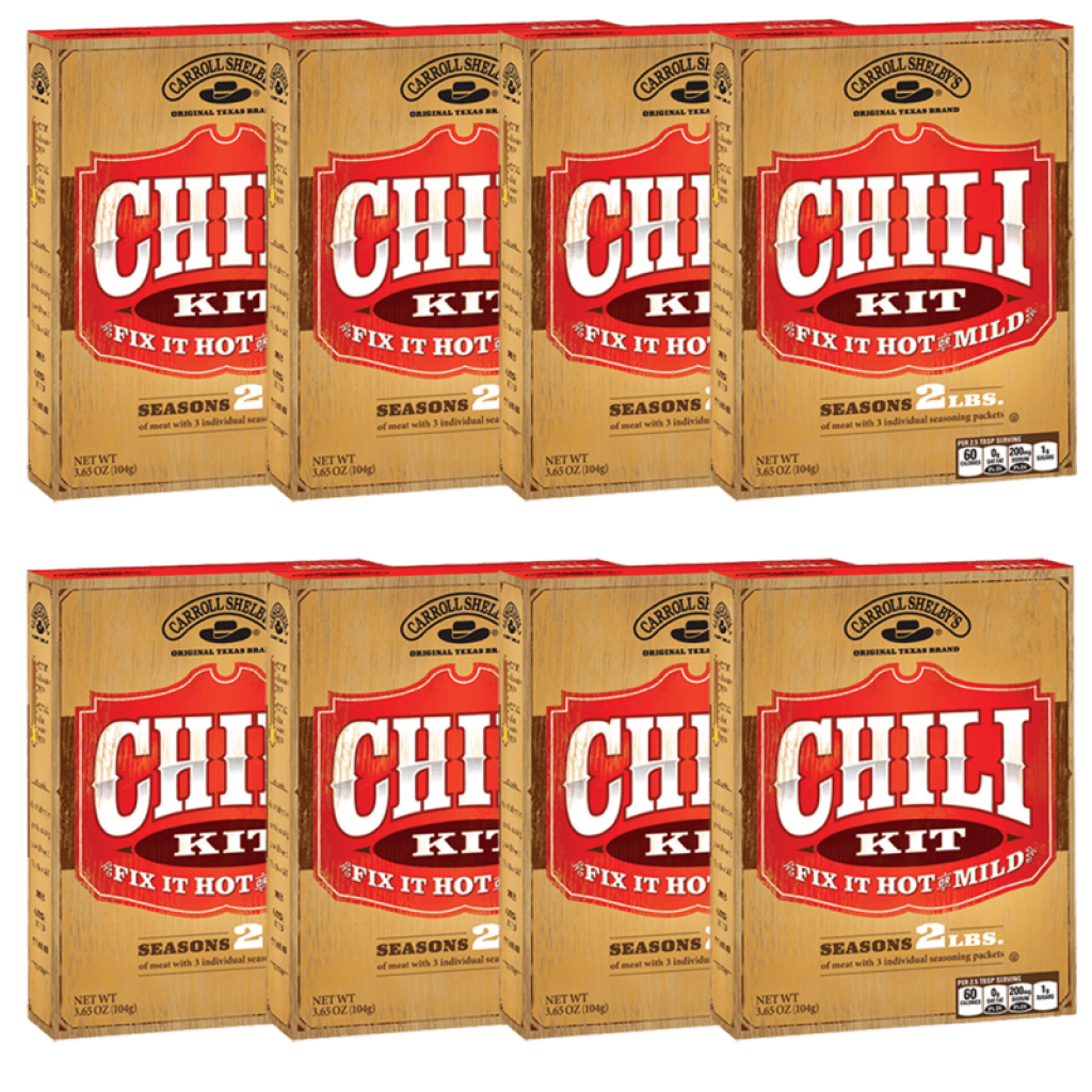 Carroll Shelby's Original Texas Chili 3.65 oz Pack of 8
