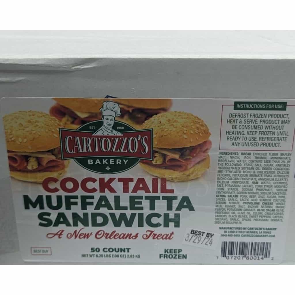 Cartozzo's Cocktail Muffuletta Sandwiches 50 count Bulk