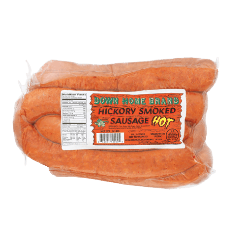 Down Home Hickory Hot Smoked Pork Sausage 5 LB