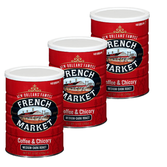 French Market Coffee & Chicory Creole Roast 12 oz Pack of 3