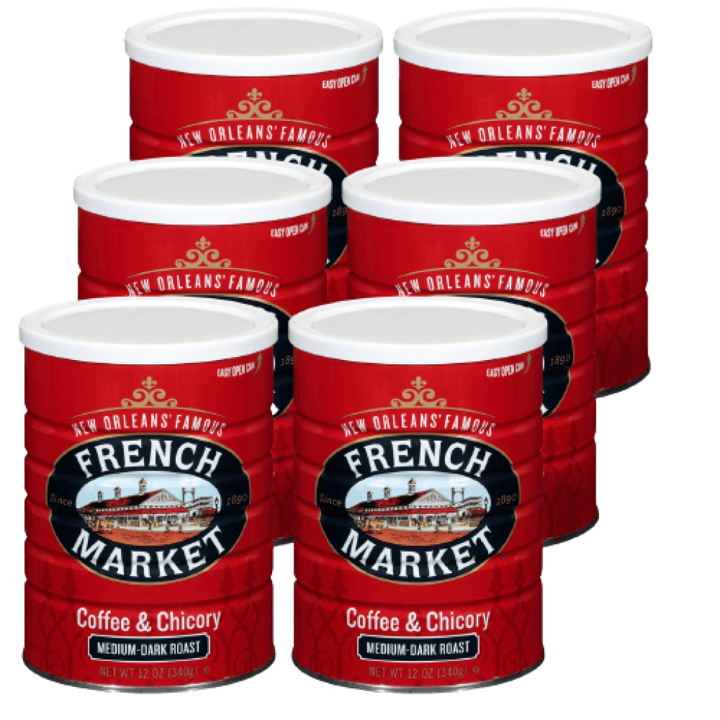 French Market Coffee & Chicory Creole Roast 12 oz Pack of 6
