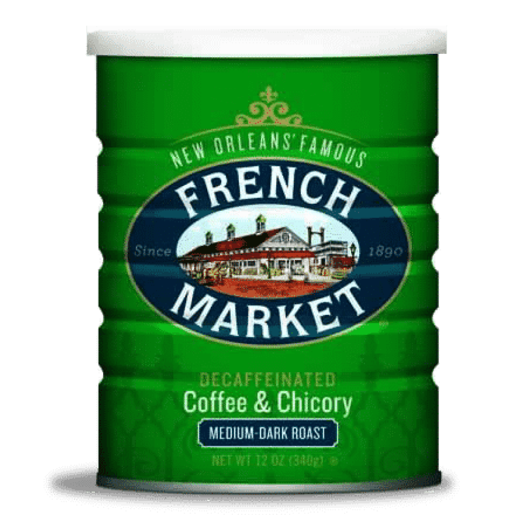 French Market Coffee Decaf Medium-Dark Roast & Chicory 12 oz