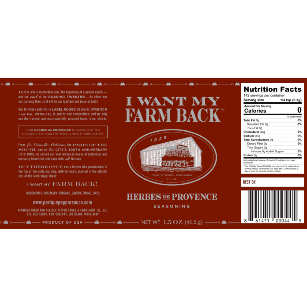 Perique I Want My Farm Back Herbs De Provence 1.5 oz
