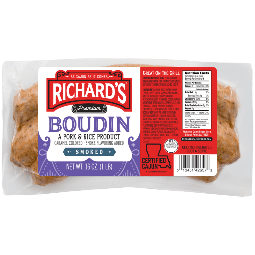 Richard's Smoked Pork Boudin 16 oz