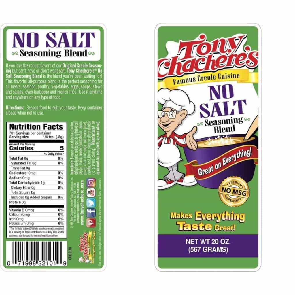 Tony Chachere's No Salt Seasoning