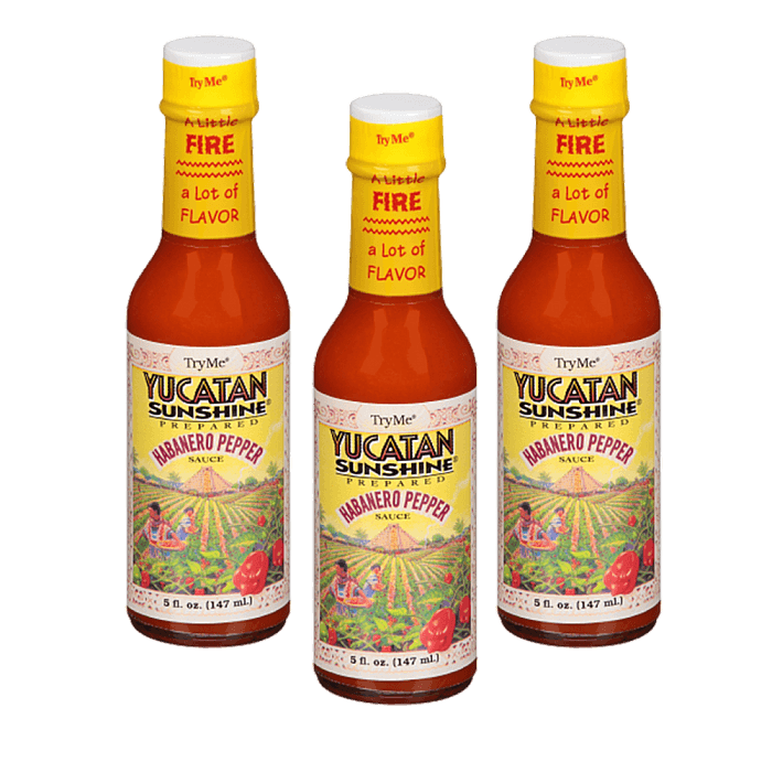 TryMe Yucatan Sunshine Habanero Sauce 5 oz Pack of 3