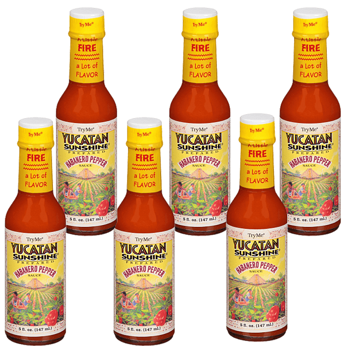 TryMe Yucatan Sunshine Habanero Sauce 5 oz Pack of 6