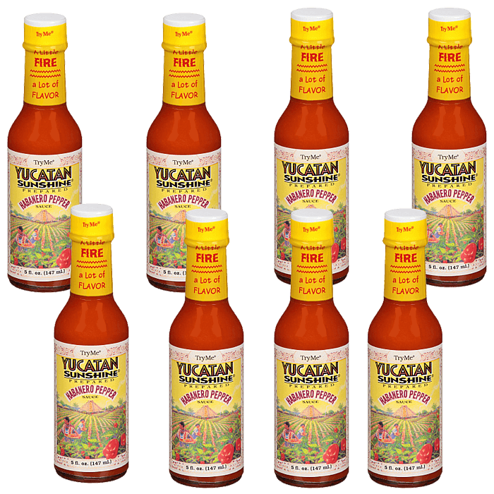 TryMe Yucatan Sunshine Habanero Sauce 5 oz Pack of 8