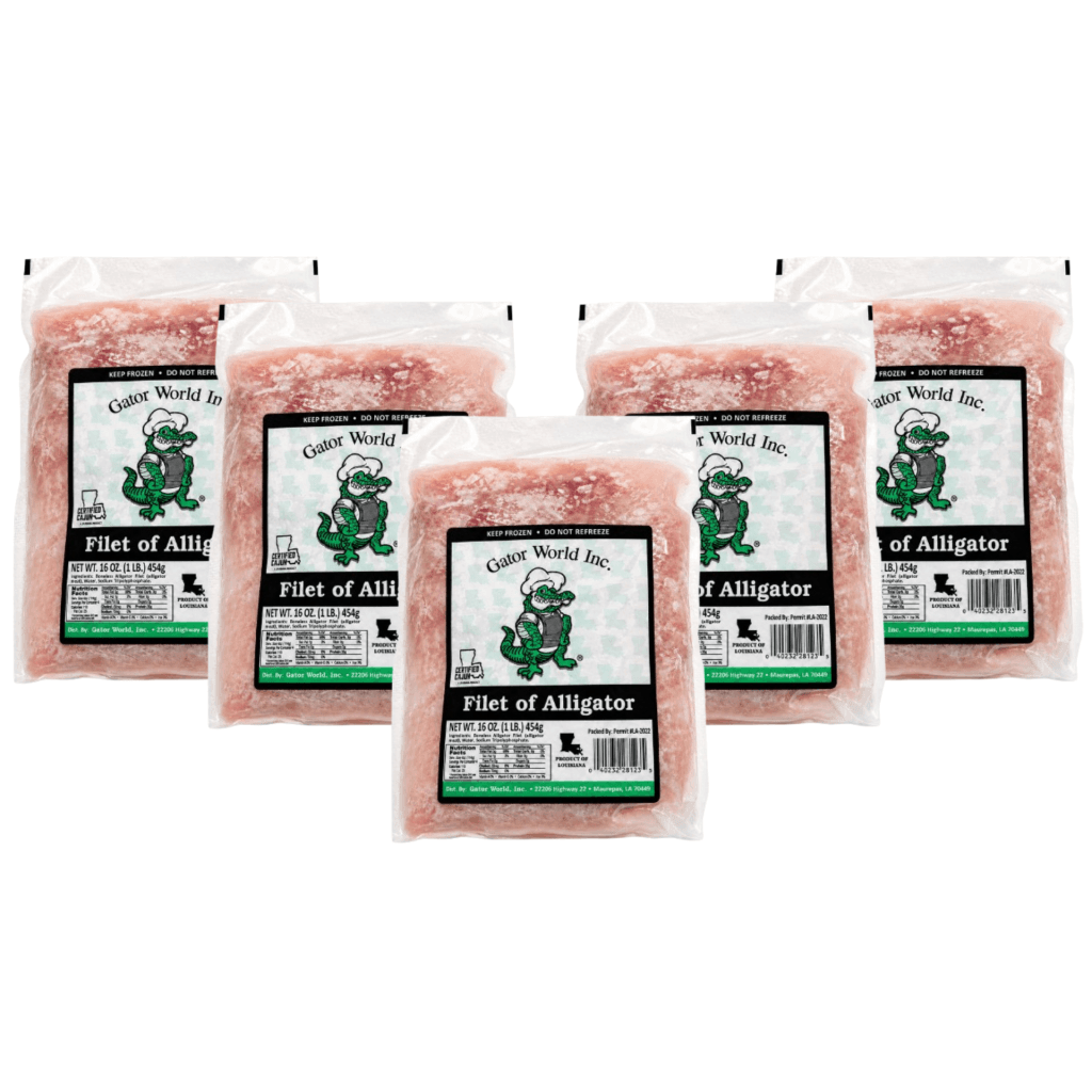 Gator World Alligator Tenderized Fillets 5 Pack – 5 lbs Total