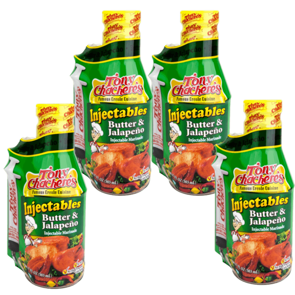 Tony Chachere's Butter & Jalapeno With Injector 17 oz - Pack of 4