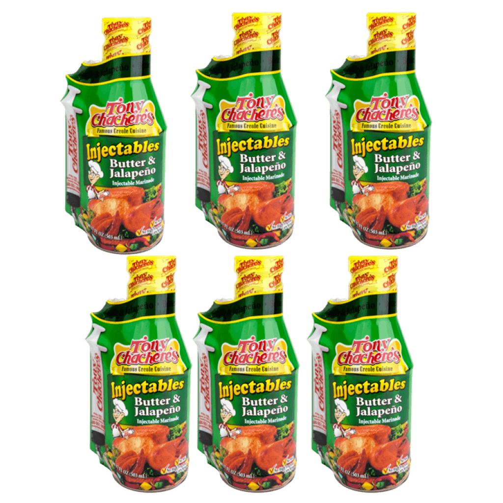 Tony Chachere's Butter & Jalapeno With Injector 17 oz - Pack of 6