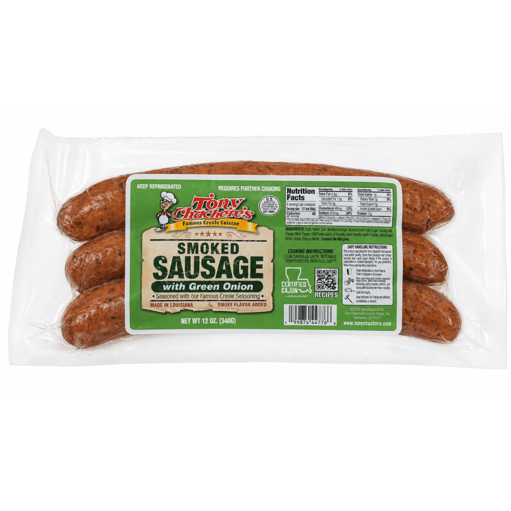 Tony Chachere’s Green Onion Smoked Sausage 12 oz