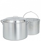 CRAWFISH POT 24 Qt. Fryer/Steamer w/Lid & Basket- Aluminum