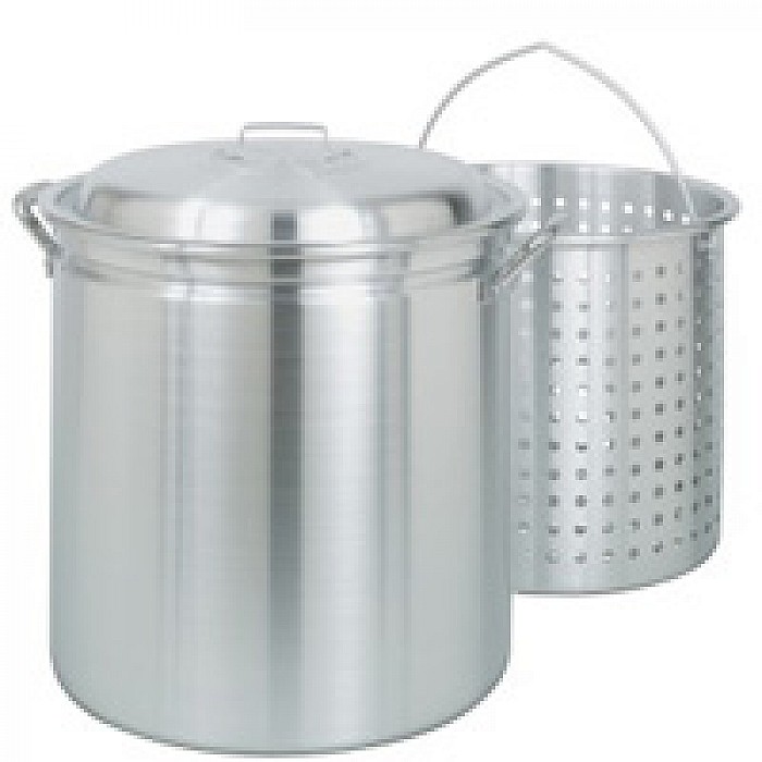 Cajun 14 Quart Stock Pot with Lid - Oven Safe Aluminum Soup Pot -  Nickel-Free Large Pot with Steamer