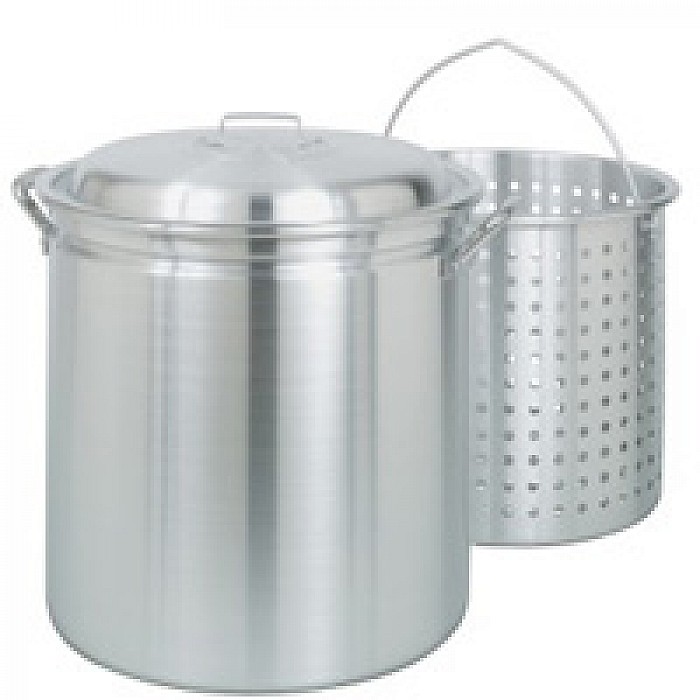 120 Quarts Stainless Steel Stock Pot with Steamer Basket