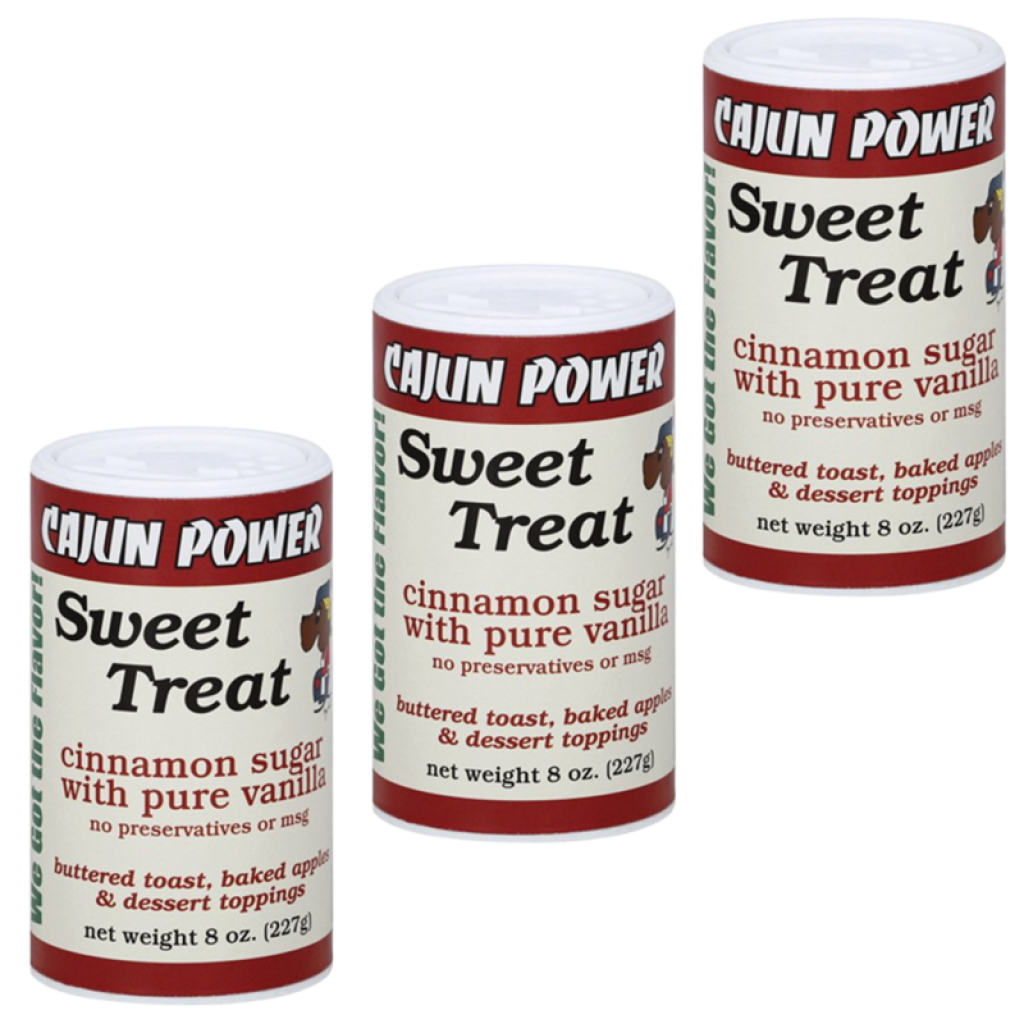 Cajun Power Sweet Treat Cinnamon Sugar with Pure Vanilla 8 oz Pack of 3