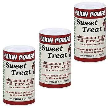 Cajun Power Sweet Treat Cinnamon Sugar with Pure Vanilla 8 oz Pack of 3