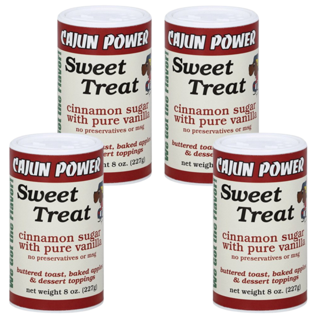 Cajun Power Sweet Treat Cinnamon Sugar with Pure Vanilla 8 oz Pack of 4
