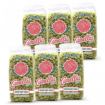 Camellia Brand Dry Green Baby Lima Beans 1lb - 6 Pack
