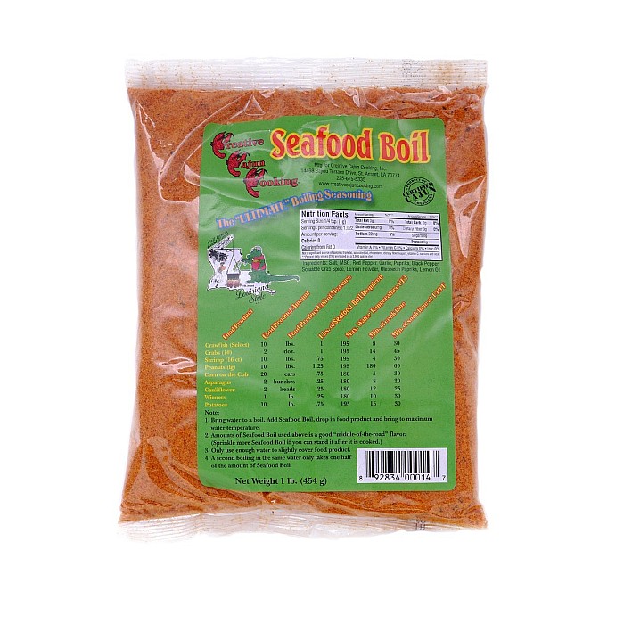 Creative Cajun Cooking Seafood Boil Seasoning 1 lb Bag - Low