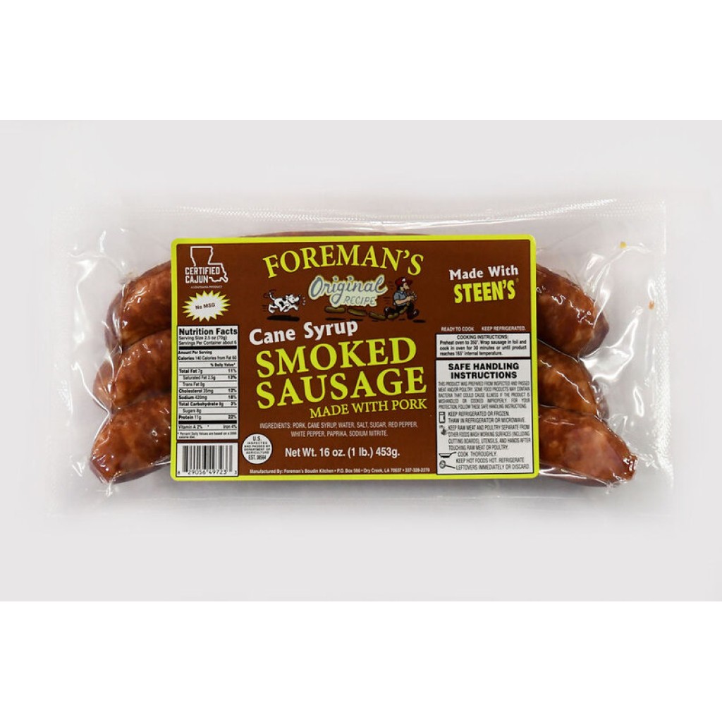 Foreman's Cane Syrup Smoked Sausage