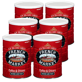 French Market Coffee & Chicory Creole Roast 12 oz Pack of 6