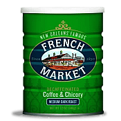 French Market Coffee Decaf Medium-Dark Roast & Chicory 12 oz