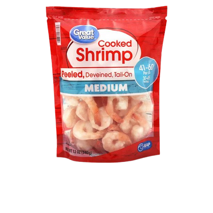 Great Value Medium Cooked Shrimp, (41-60 Count per lb) 12 oz - 078742133713