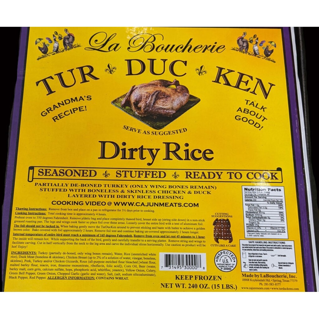 La Boucherie Turducken Stuffed with Dirty Rice