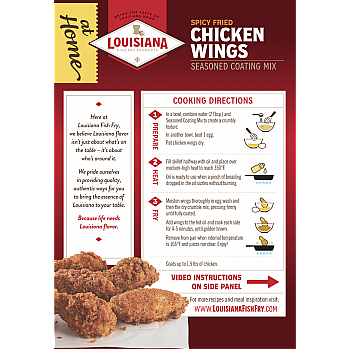 Louisiana Fish Fry At Home Spicy Chicken Wings Seasoned Coating Mix