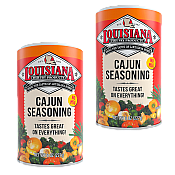 Tony Chachere's Salt Free Cajun Seasoning and Chef Paul Salt Free