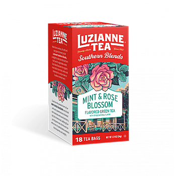 Luzianne Mint & Rose Blossom Flavored Green Tea 18 count
