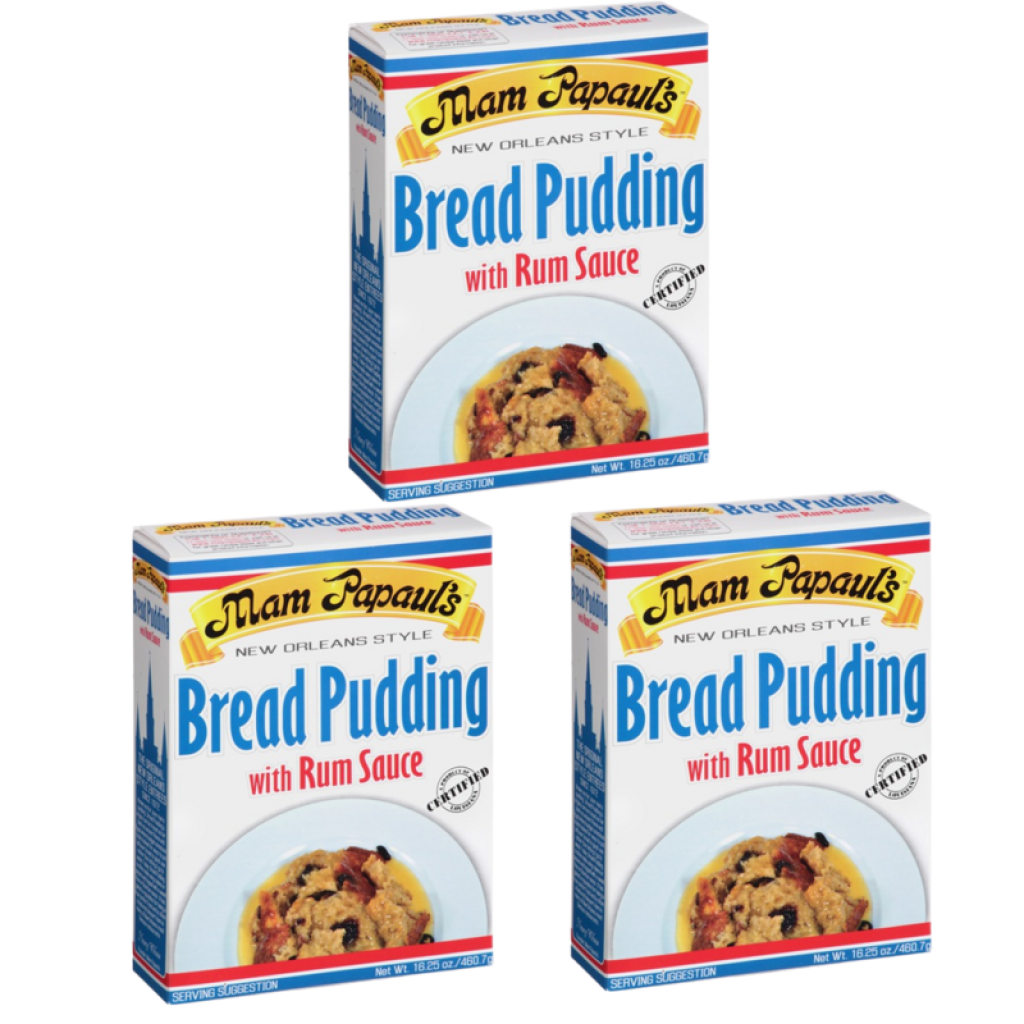 Mam Papauls Bread Pudding with Rum Sauce Pack of 3