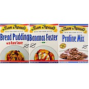 New Orleans Desserts Bundle - 1 each of Bread Pudding, Bananas Foster and Praline Dessert Mixes 