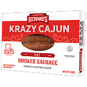 Krazy Cajun Hot Smoked Sausage 3 lb