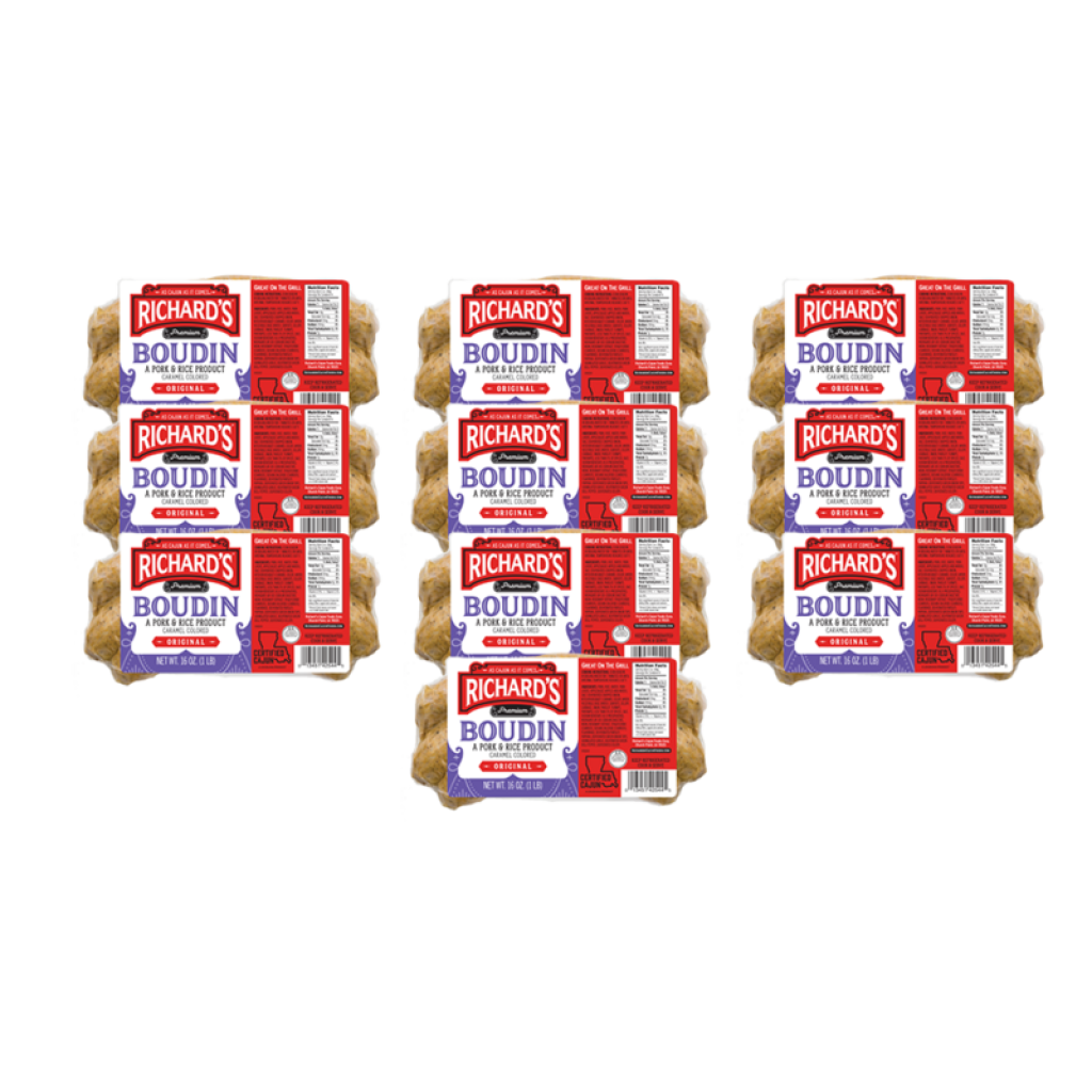 Richard's Pork Boudin Regular 16 oz Case