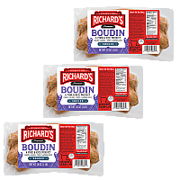 Richard's Smoked Pork Boudin 16 oz Pack of 3