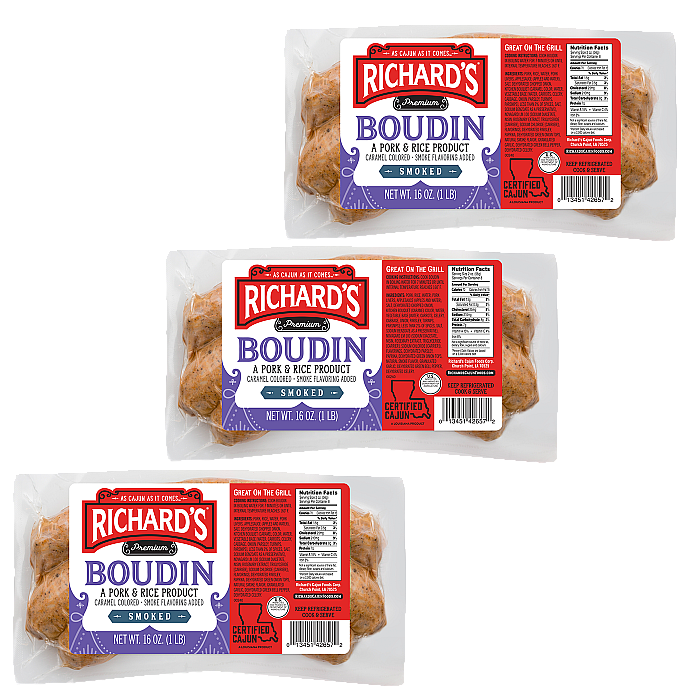 Richards Smoked Pork Boudin 16 Oz Pack Of 3 655360517486