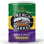 French Market Coffee & Chicory Creole Roast 12 oz Limited Edition Mardi Gras Can