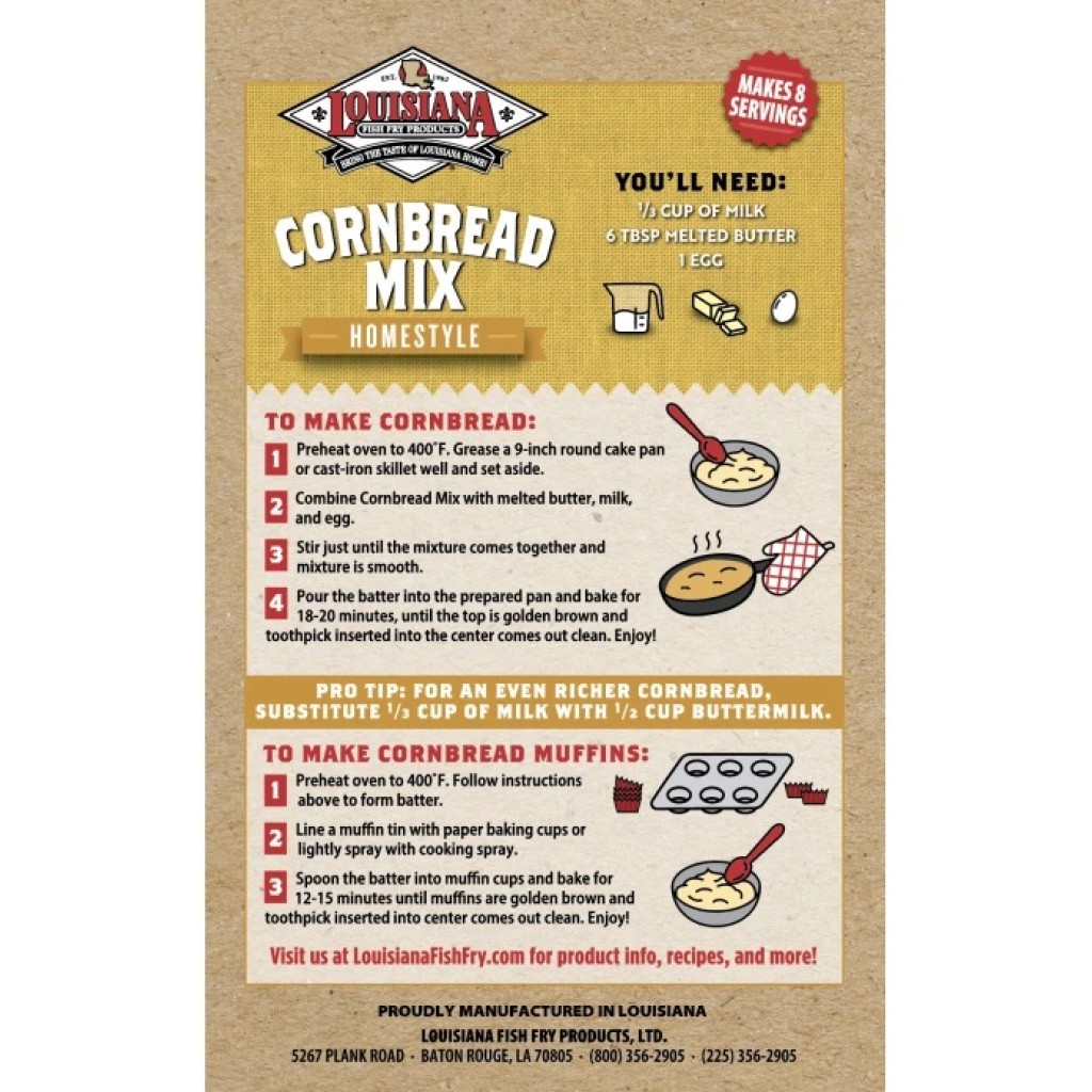 Enjoy Authentic Louisiana Taste with Louisiana Fish Fry Cornbread Mix