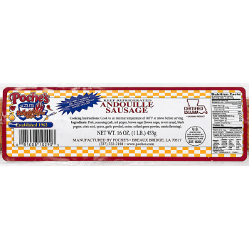 Poche's Andouille Sausage 1 lb packaged smoked Cajun sausage