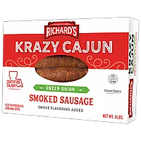 Krazy Cajun Green Onion Smoked Sausage 3 lb
