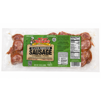 Tony Chachere’s Original Sliced Smoked Sausage 12 oz package