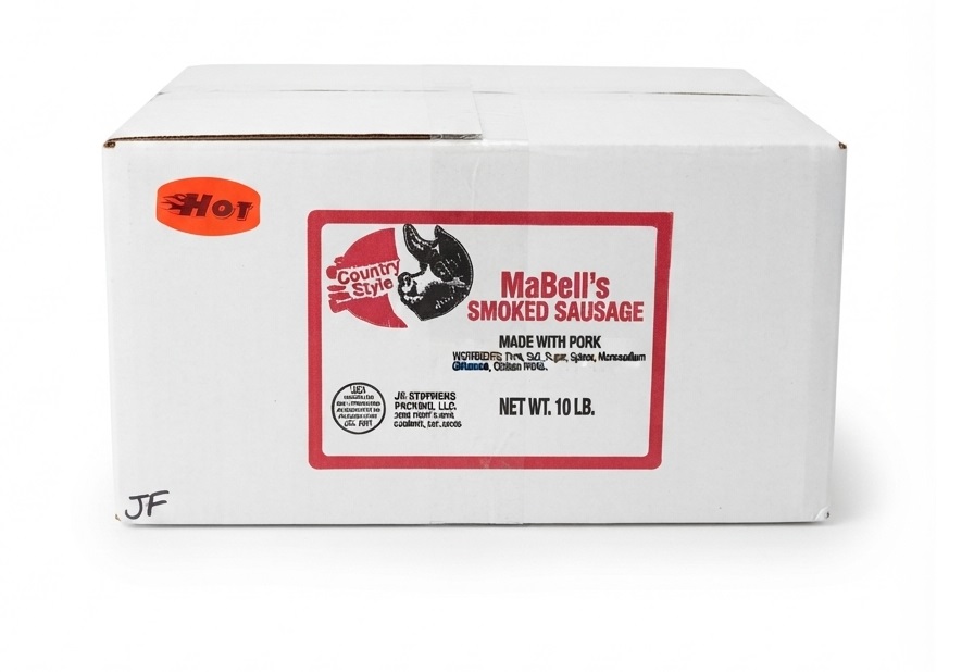 MaBell's Hot Smoked Sausage — 10 lb Box